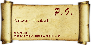 Patzer Izabel névjegykártya